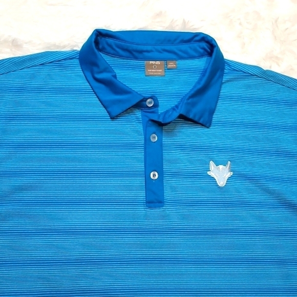 PING Golf sensor cool polo shirt blue short sleeved size L - Picture 2 of 5